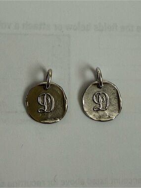 RESERVED FOR ‘PERSONALCHEFJEN’ Waxing Poetic Silver Textured Double Disc Charms